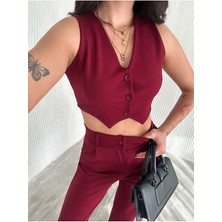 Yelek Pantolon Krep Takım