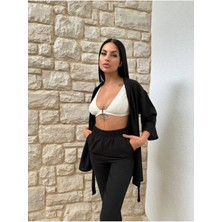 Kimono Bambu Keten Gömlekli Pantolunlu Takım