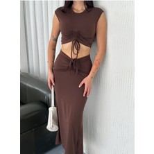 Büzgülü Etekli Takım  Liverpool Modal Kumaş