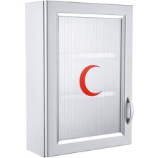 Omnipazar CLK-159 Pvc Ilk Yardım Ecza Dolabı 3 Raflı Kapaklı Beyaz