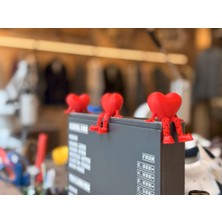 3’lü Oturan Kalpli Kırmızı Biblo Seti / Kalp Seti 3'lü / Kalp Hediyelik