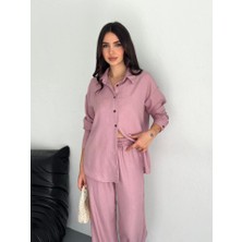 Demir Grup Gömlek Pantolon Ikili Takım - Toz Pembe