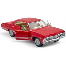 Çek Bırak Metal Model Klasik Oyuncak Araba 1967 Chevrolet Impala Kırmızı