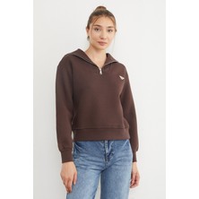 3 Iplik Üçgen Metal Armalı Sweatshirt