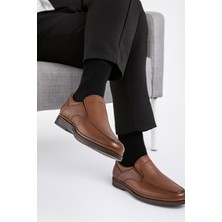 Growish GR0379 Iç Dış Hakiki Deri Poli Taban Burun Dikiş Detaylı Erkek Günlük Kahverengi Klasik Ayakkabı