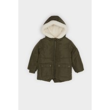 DeFacto Su Geçirmez Kapüşonlu Pelüş Astar Fermuarlı Mont Erkek Bebek A2843A525WN