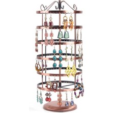 Ithal Metal Dönen Yuvarlak Model Bakır Renk 46X16 cm Küpe Standı