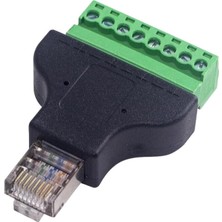 RJ45 Erkek - 8 Pin Vidalı Terminal Dönüştürücü Adaptör