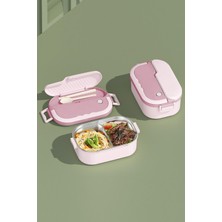 Yemek Kabı 2 Bölmeli (304 Paslanmaz Çelik) Tek Katlı Beslenme