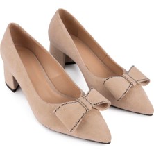 Hakiki Deri Rahat Fiyonklu Klasik Ayakkabı Bej Süet 45350