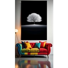 Özkacar Group Uzak Doğu Ağaç Beyaz Iev Duvar Salon Güzellik Salonu  Ofis Dükkan Dekarasyon Kanvas Tablo