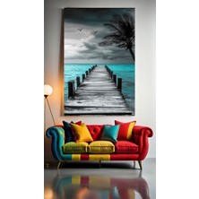 Özkacar Group Deniz Manzarası Iskele Ev Duvar Salon Güzellik Salonu Ofis Dükkan Dekarasyon Kanvas Tablo