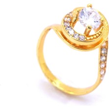 Çelik Tektaş Yüzük Altın Kaplama YZK-208