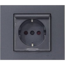 Ovivo Grano Füme Renkli Topraklı Priz Çerçeve Modern Tasarım ve Yüksek Dayanıklılık Özellikli