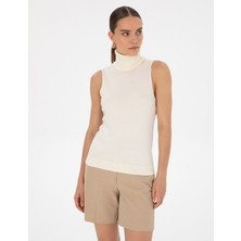 Pierre Cardin Kadın Ekru Slim Fit Balıkçı Yaka Kazak 50316336-VR019