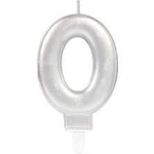 0 Rakam Mum Gümüş Renk