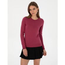 Pierre Cardin Kadın Gül Kurusu Slim Fit Basic Kazak 50315758-VR026