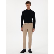 Pierre Cardin Erkek Bej Slim Fit Flanel Dokulu Kumaş Pantolon 50317639-VR011