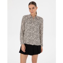 Pierre Cardin Kadın Kum Comfort Fit Uzun Kollu Gömlek 50318227-VR085