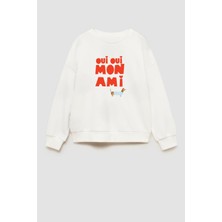 Kız Çocuk Baskılı 3 Iplik Kumaş Pamuklu Sweatshirt