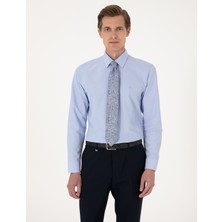 Pierre Cardin Erkek Mavi Regular Fit Uzun Kollu Basic Gömlek 50316742-VR036