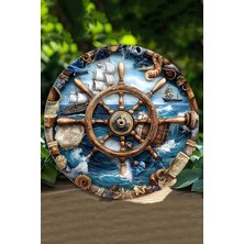 33 x 33cm Deniz Ruhunu Evine Taşı! Ahşap Duvar Süsü DT101