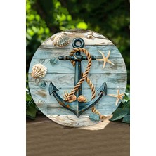 33 x 33cm Deniz Temalı Dekorasyon Sevenler Için Eşsiz Bir Tasarım! Ahşap Duvar Süsü DT102