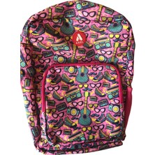 Adel Renkli Müzik Temalı Okul Çantası Lise ve Ortaokul Için Sırt Çantası Ergonomik ve Geniş Hacimli