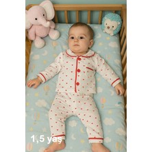 6 Ay 2 Yaş Arası  Bebek Pijama Takımı Düğmeli Yumuşak Dokulu