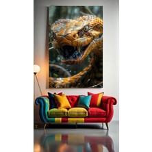 Özkacar Group Sarı Kobra Ev Duvar Salon Güzellik Salonu Ofis Dükkan Dekarasyon Kanvas Tablo