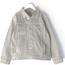Erkek Çocuk Cep Detaylı Denim Kot Ceket 5-14 Yaş Gri Çocuk Kot Mont 001-0002102