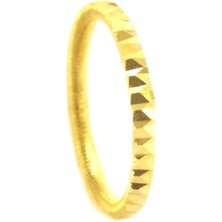 Çelik Yüzük Kadın Altın Kaplama Desenli Ajda Model YZK-502