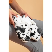 Kadın Desenli Peluş Yumuşak Hafif Ses Yapmayan Kaymaz Taban Çeyiz Bohça Kışlık Ev Terliği