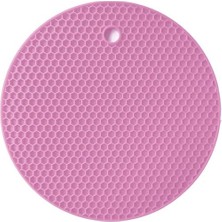 Pembe Silikon Nihale Tencere Çaydanlık Altlığı