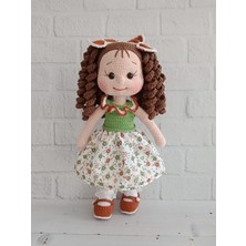 Ilkbahar Kıvırcık Saçlı Karnaval Bebek Amigurumi Organik Oyuncak