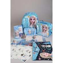 DEKOMUS LİSANSLI ELSA FROZEN TEK BÖLMELİ KÜÇÜK BOY 32 CM ANAOKUL ,BESLENME VE KALEM ÇANTASI,MATARA,BESLENME KABI İLE FULL OKUL/KIRTASİYE SETİ