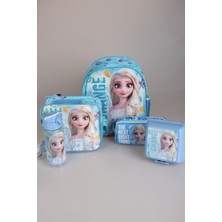 TEK BÖLMELİ KÜÇÜK BOY 32 CM ELSA FROZEN ANAOKUL ÇANTASI,KALEM ÇANTASI,BESLENME ÇANTASI,BESLENME KABI VE 500 ML MATARA OKUL SETİ