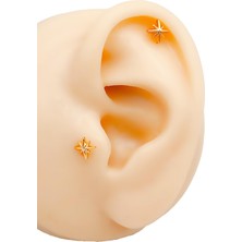 Cerrrahi Çelik Piercing ( Pirsing ) Mini Kuzey Yıldızı Tragus Helix Piercing (1ADET)
