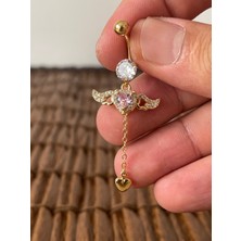Aida Jewelss 316 L Cerrahi Çelik Zirkon Parlak Taşlı Melek Göbek Piercingi