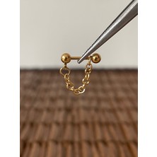 Aida Jewelss 316 L Cerrahi Çelik Tek Zincir Meme Ucu Helix Conch Piercingi