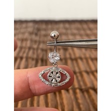 Aida Jewelss 316 L Cerrahi Çelik Parlak Zirkon Taşlı Göz Modeli Göbek Piercingi