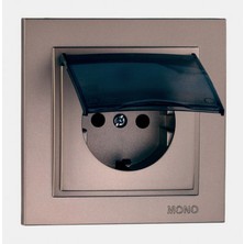 Kapaklı Topraklı Priz - Açık Füme