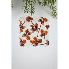 3D Meşe Palamudu Desenli Lazer Kesim Dijital Baskılı Kokteyl Peçetesi 1 Adet