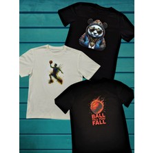 Yüksek Kalite Basketbol Temalı Pamuklu Üçlü Paket Erkek Çocuk Tişört