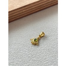 Aida Jewelss 925 Ayar Gümüş Turmalin Taşlı Gümüş Göz Kolye Ucu