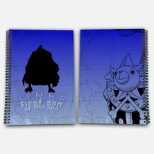 One Piece Jinbe Kareli A4 Okul Defteri 72 Yaprak Model 2 - Hasır Şapka Serisi