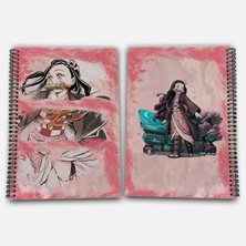 Demon Slayer Nezuko Kareli A4 Okul Defteri 72 Yaprak Model 2