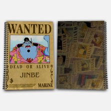 One Piece Jinbe Kareli A4 Okul Defteri 72 Yaprak Model 1 - Hasır Şapka Serisi