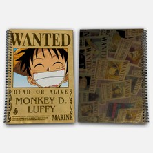 One Piece Luffy Çizgisiz A4 Okul Defteri 72 Yaprak Model 1 - Hasır Şapka Serisi
