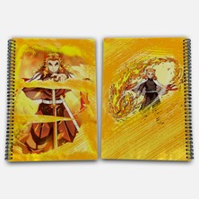 Demon Slayer Rengoku Kareli A4 Okul Defteri 72 Yaprak Model 2